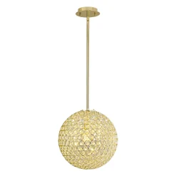 Glam Jewel Polished Gold Crystal Globe Chandelier