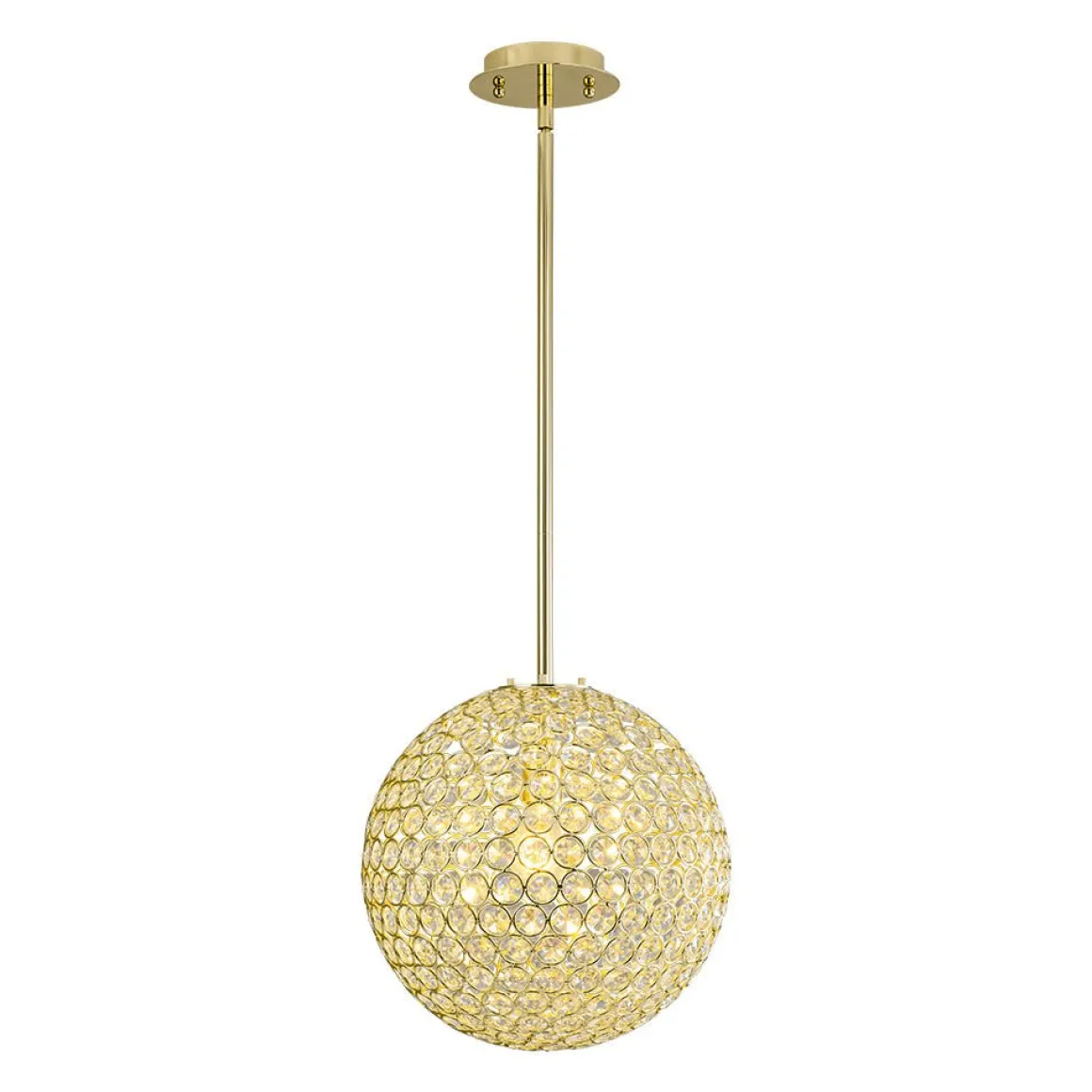 Glam Jewel Polished Gold Crystal Globe Chandelier