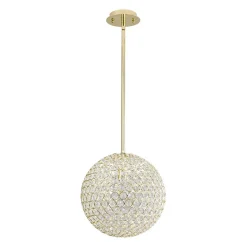 Glam Jewel Polished Gold Crystal Globe Chandelier