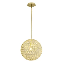Glam Jewel Polished Gold Crystal Globe Chandelier