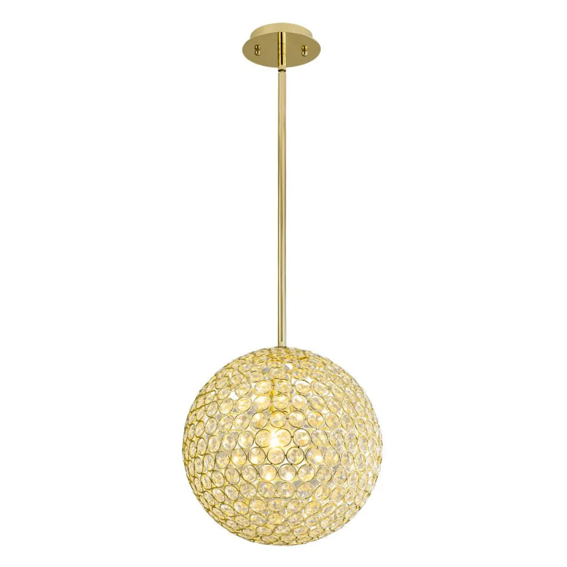Glam Jewel Polished Gold Crystal Globe Chandelier