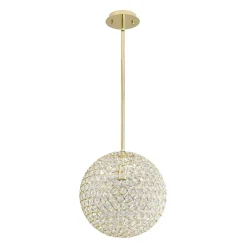 Glam Jewel Polished Gold Crystal Globe Chandelier
