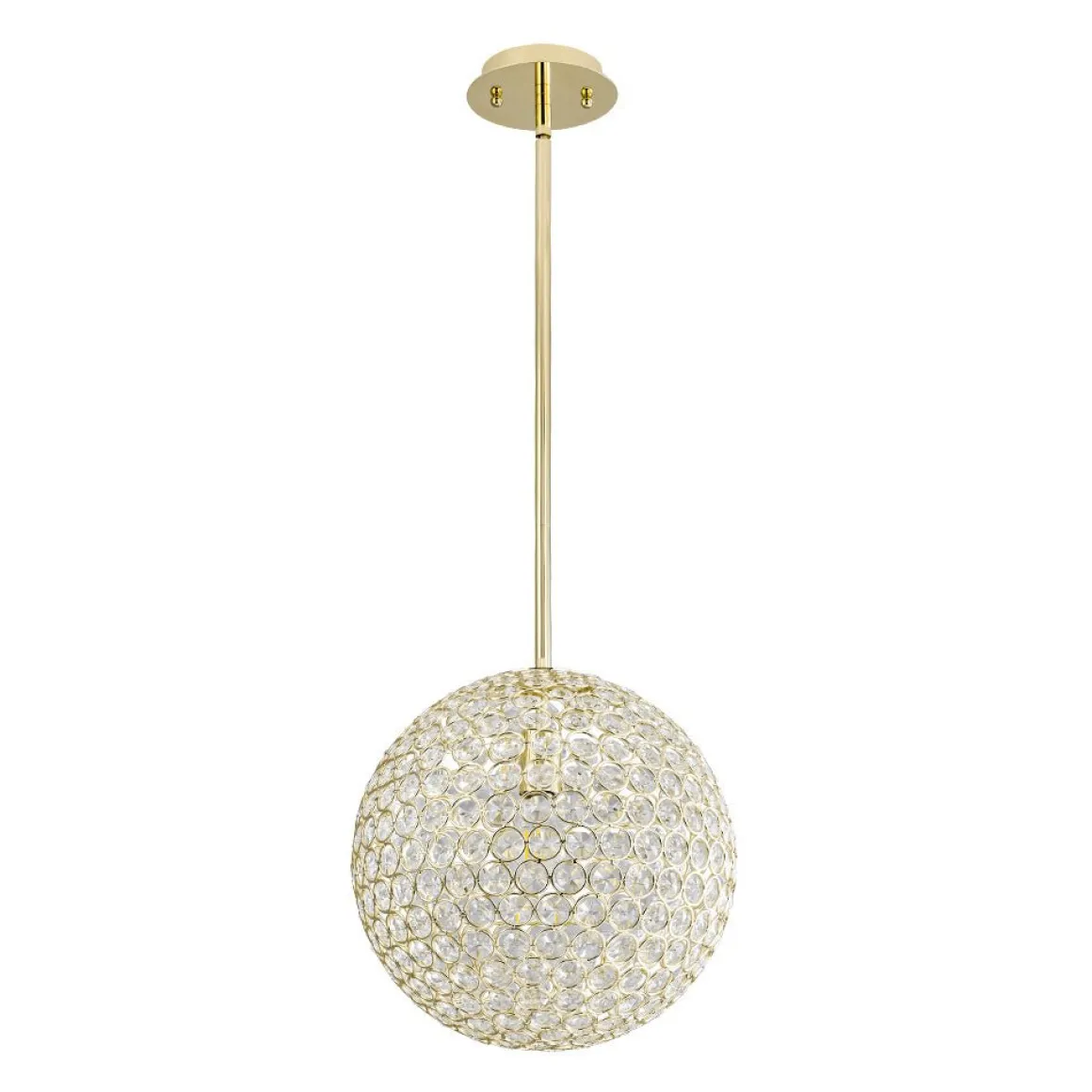 Glam Jewel Polished Gold Crystal Globe Chandelier