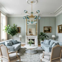 Glam 12-light Blue Glass Globe Sputnik Bubble Chandelier