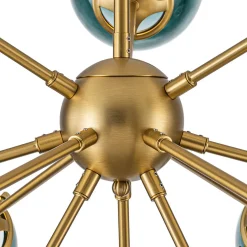 Glam 12-light Blue Glass Globe Sputnik Bubble Chandelier