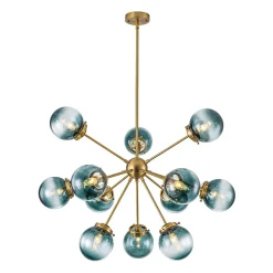 Glam 12-light Blue Glass Globe Sputnik Bubble Chandelier