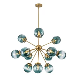 Glam 12-light Blue Glass Globe Sputnik Bubble Chandelier