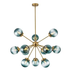 Glam 12-light Blue Glass Globe Sputnik Bubble Chandelier