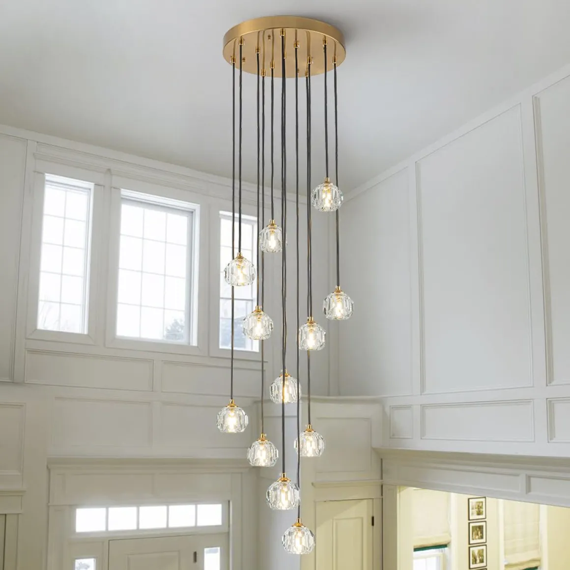 Glam 12-Light Cluster Cutting Crystal Pendant Chandelier