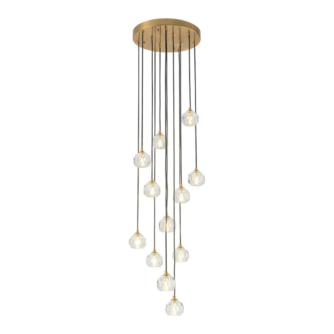 Glam 12-Light Cluster Cutting Crystal Pendant Chandelier