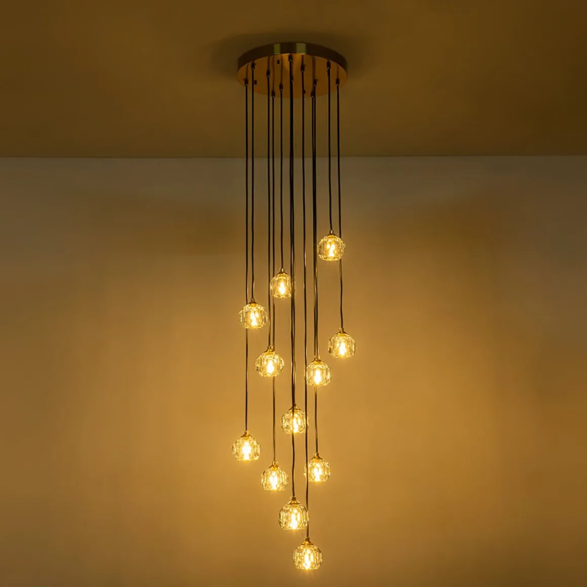 Glam 12-Light Cluster Cutting Crystal Pendant Chandelier