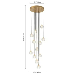 Glam 12-Light Cluster Cutting Crystal Pendant Chandelier