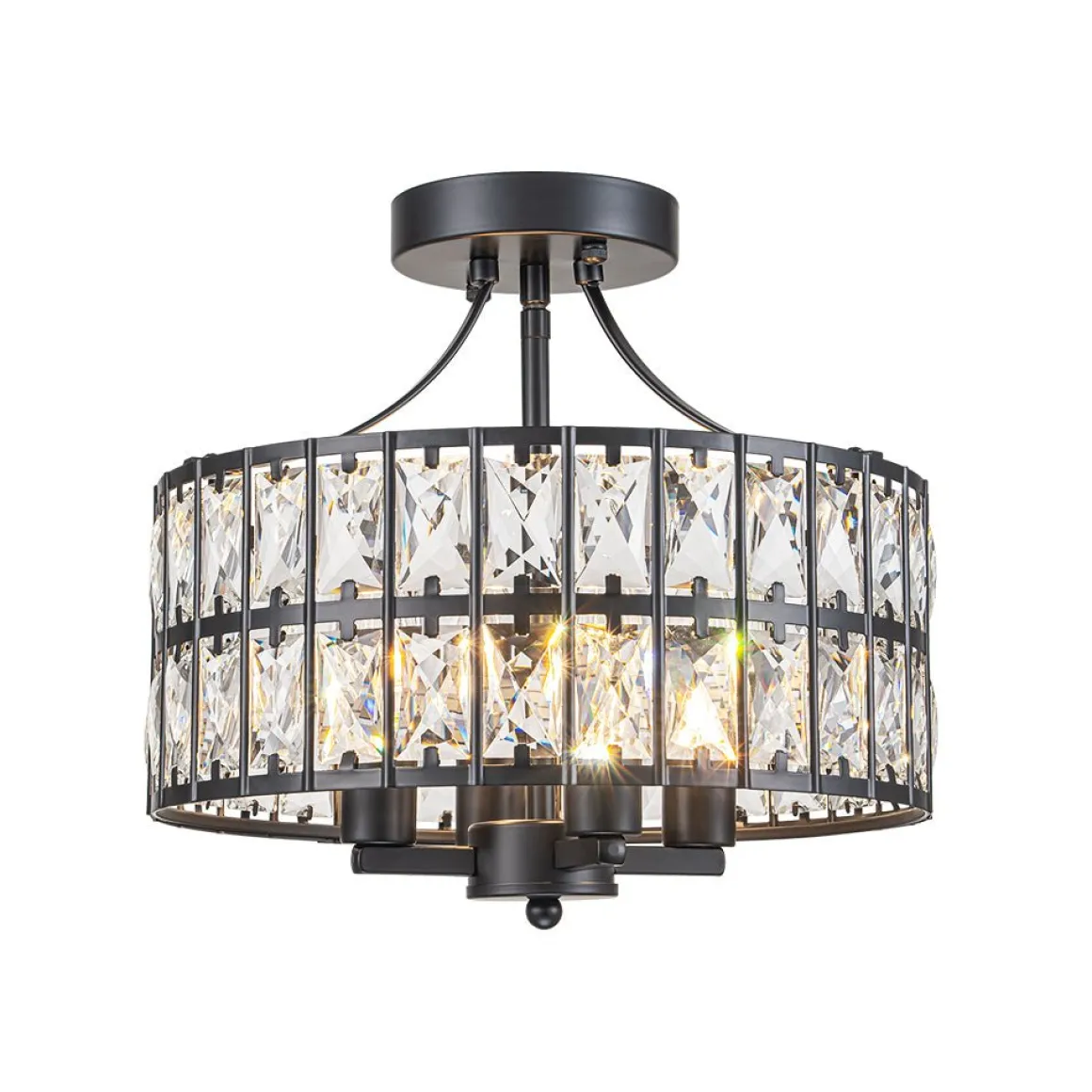 Glam 4-Light Drum Crystal Ceiling Light
