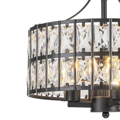 Glam 4-Light Drum Crystal Ceiling Light