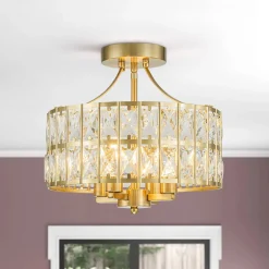 Glam 4-Light Drum Crystal Ceiling Light