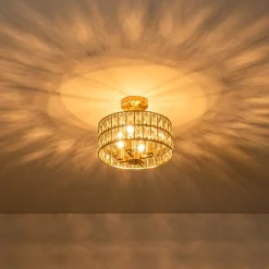 Glam 4-Light Drum Crystal Ceiling Light