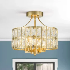 Glam 4-Light Drum Crystal Ceiling Light