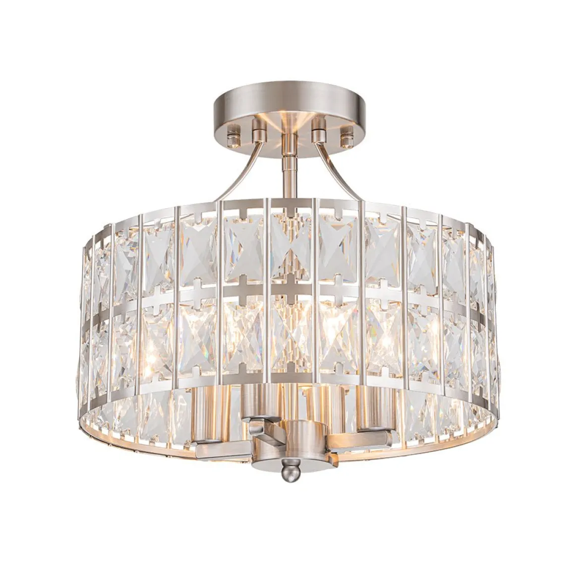 Glam 4-Light Drum Crystal Ceiling Light