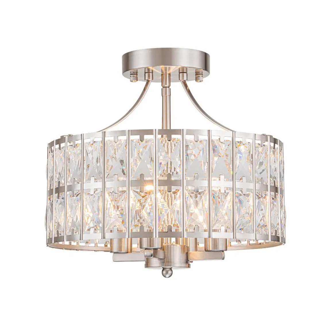 Glam 4-Light Drum Crystal Ceiling Light