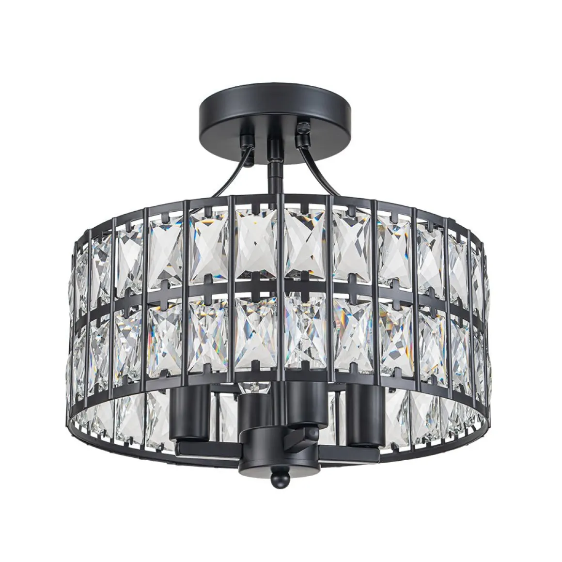Glam 4-Light Drum Crystal Ceiling Light