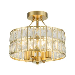 Glam 4-Light Drum Crystal Ceiling Light