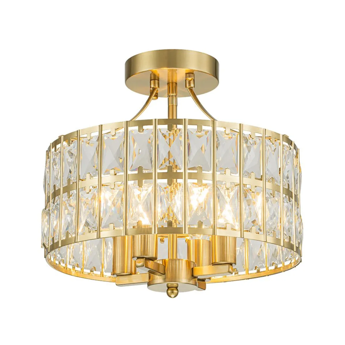 Glam 4-Light Drum Crystal Ceiling Light