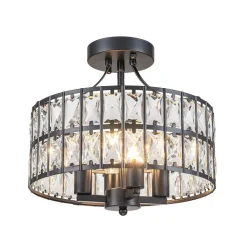 Glam 4-Light Drum Crystal Ceiling Light