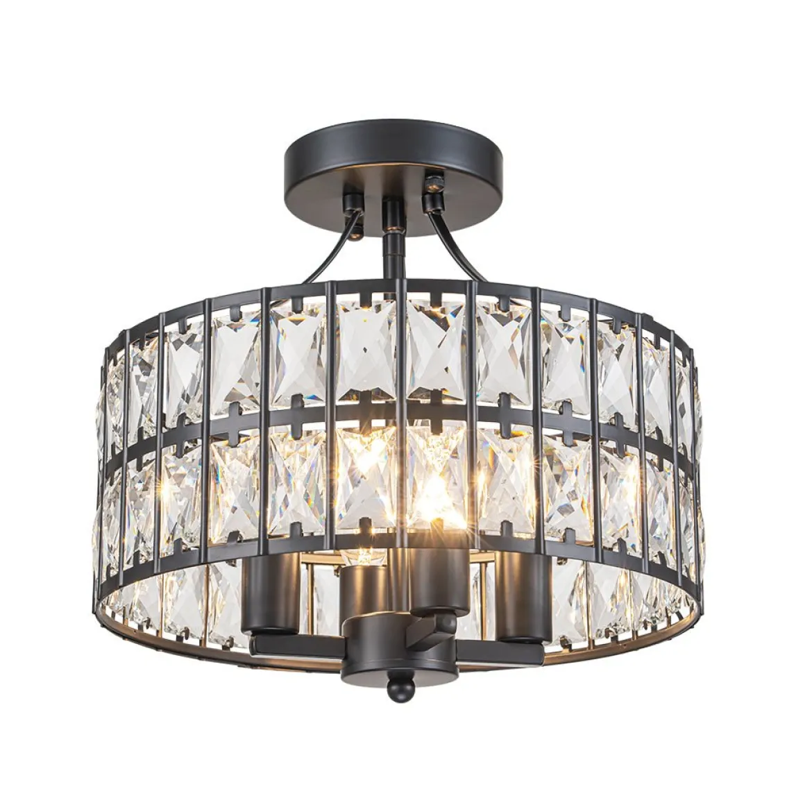 Glam 4-Light Drum Crystal Ceiling Light