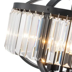 Glam 4-Light Faceted Crystal Round Cage Pendant