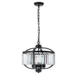 Glam 4-Light Faceted Crystal Round Cage Pendant