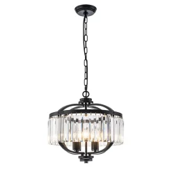 Glam 4-Light Faceted Crystal Round Cage Pendant