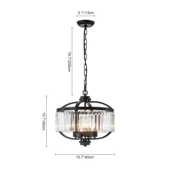 Glam 4-Light Faceted Crystal Round Cage Pendant