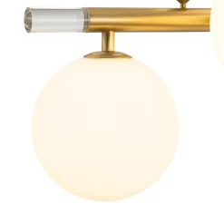 Glam 12-Light Shine Opal Glass Globe Linear Island Chandelier