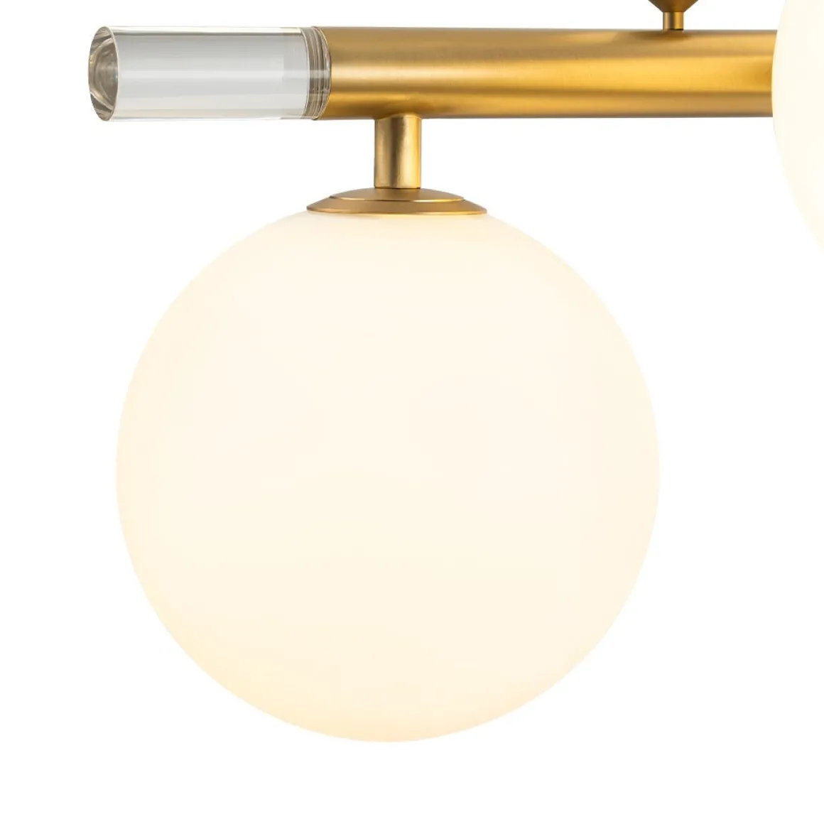 Glam 12-Light Shine Opal Glass Globe Linear Island Chandelier
