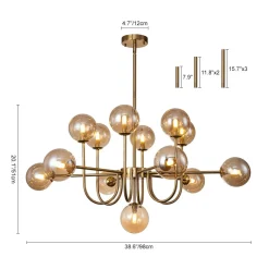 Glam 13-Light Sputnik Glass Globe Bubble Chandelier