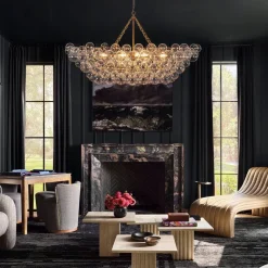 Glam 8-Light Tiered Clear Glass Bubble Island Chandelier