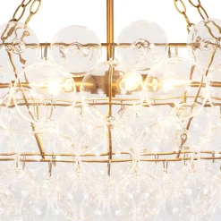Glam 8-Light Tiered Clear Glass Bubble Island Chandelier