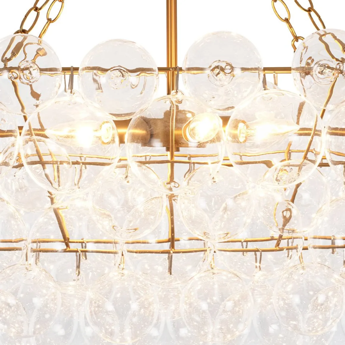 Glam 8-Light Tiered Clear Glass Bubble Island Chandelier