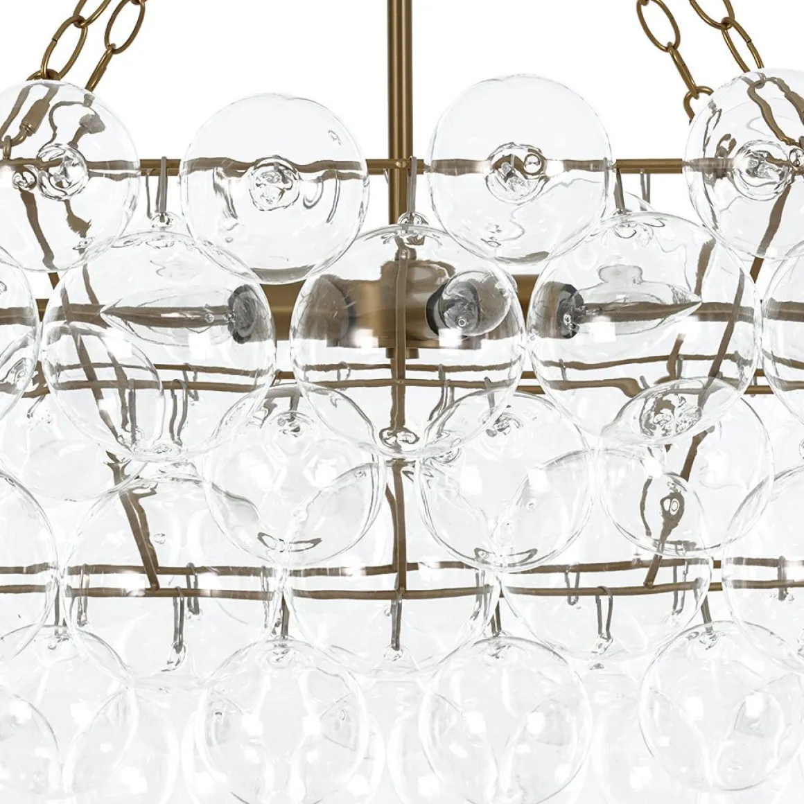 Glam 8-Light Tiered Clear Glass Bubble Island Chandelier