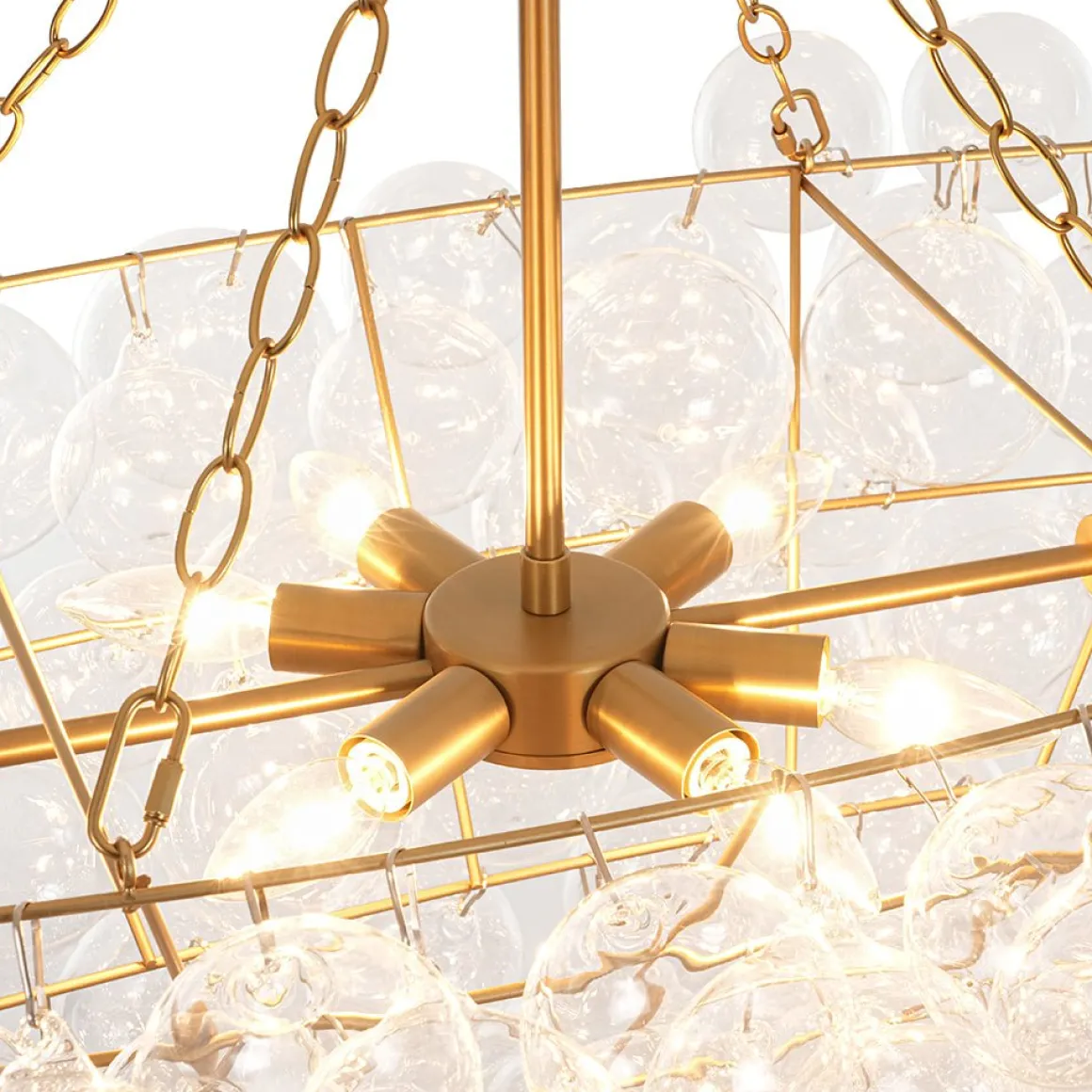 Glam 8-Light Tiered Clear Glass Bubble Island Chandelier