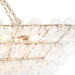 Glam 8-Light Tiered Clear Glass Bubble Island Chandelier