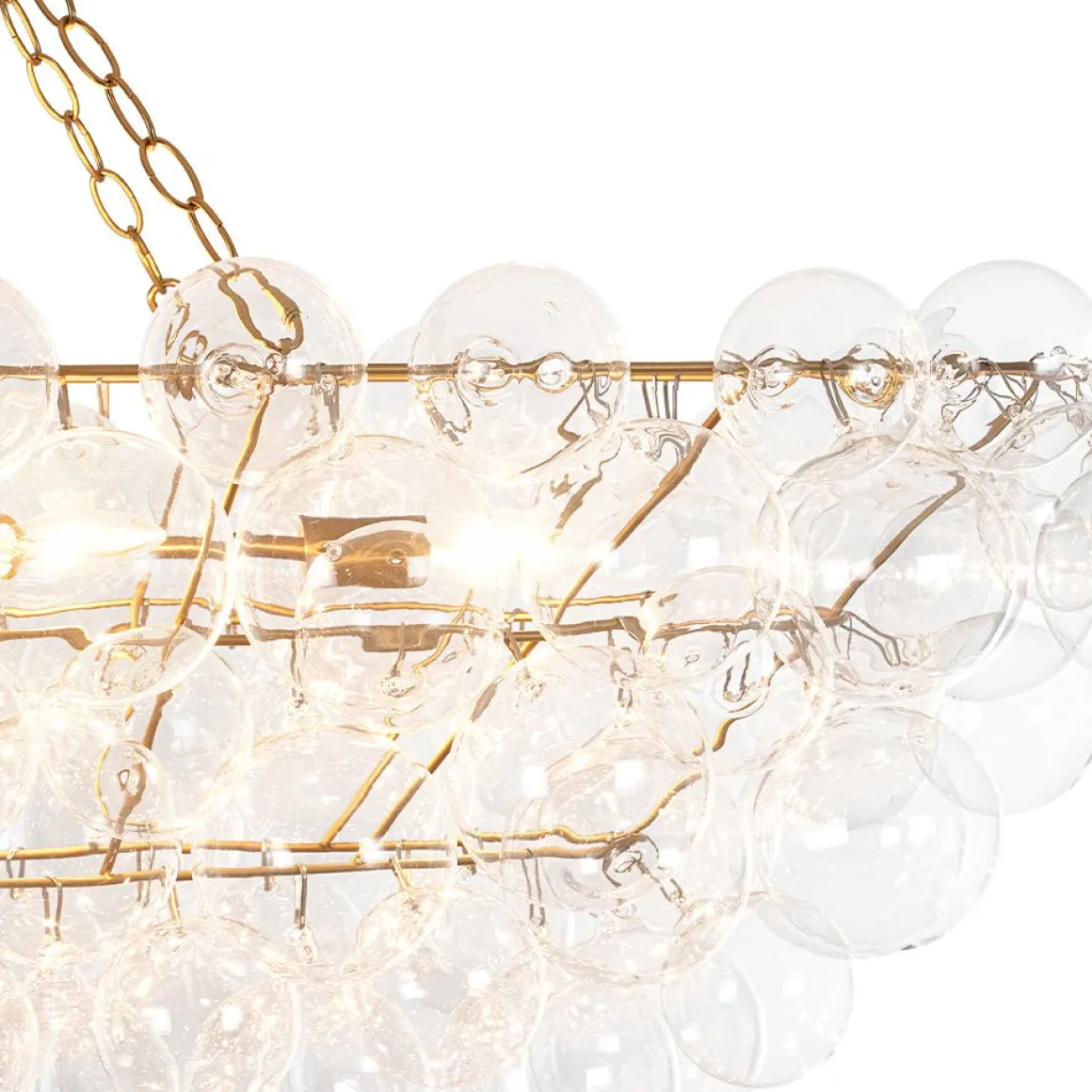 Glam 8-Light Tiered Clear Glass Bubble Island Chandelier