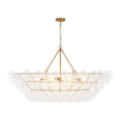 Glam 8-Light Tiered Clear Glass Bubble Island Chandelier