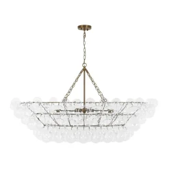 Glam 8-Light Tiered Clear Glass Bubble Island Chandelier