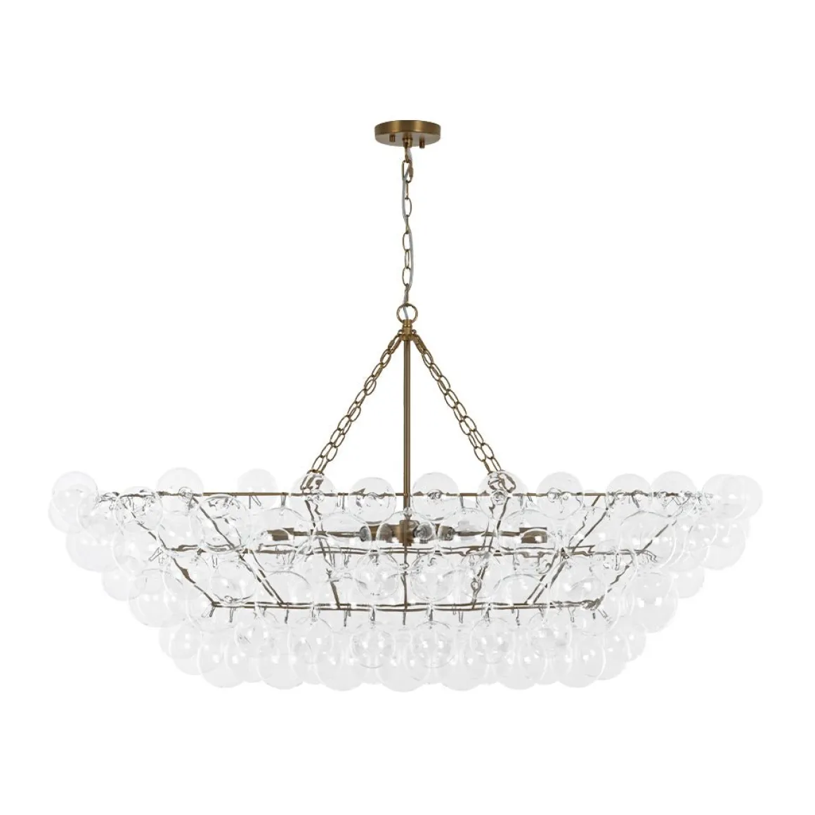 Glam 8-Light Tiered Clear Glass Bubble Island Chandelier