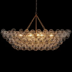 Glam 8-Light Tiered Clear Glass Bubble Island Chandelier
