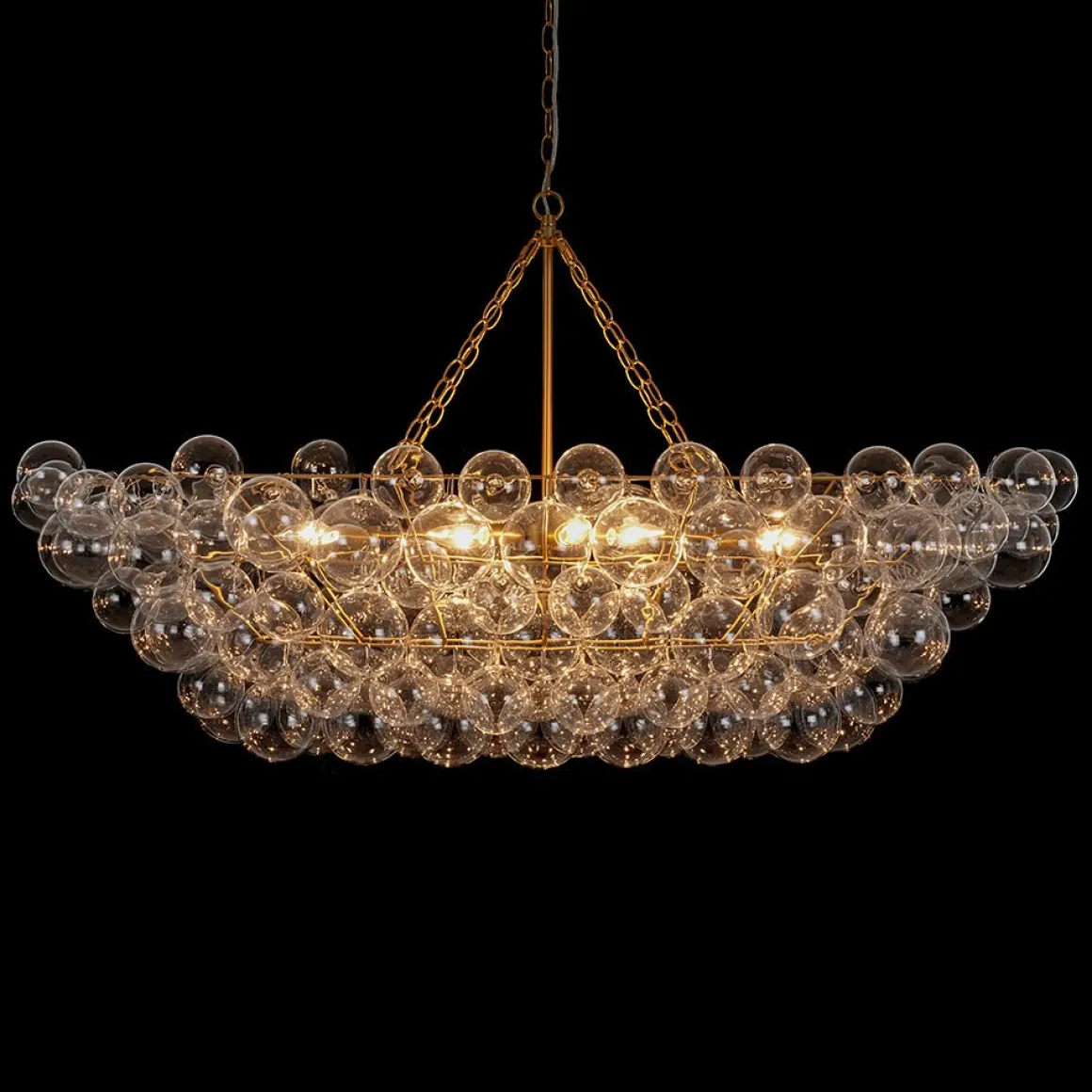 Glam 8-Light Tiered Clear Glass Bubble Island Chandelier