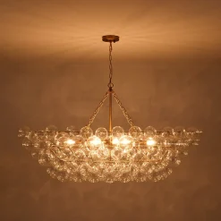 Glam 8-Light Tiered Clear Glass Bubble Island Chandelier