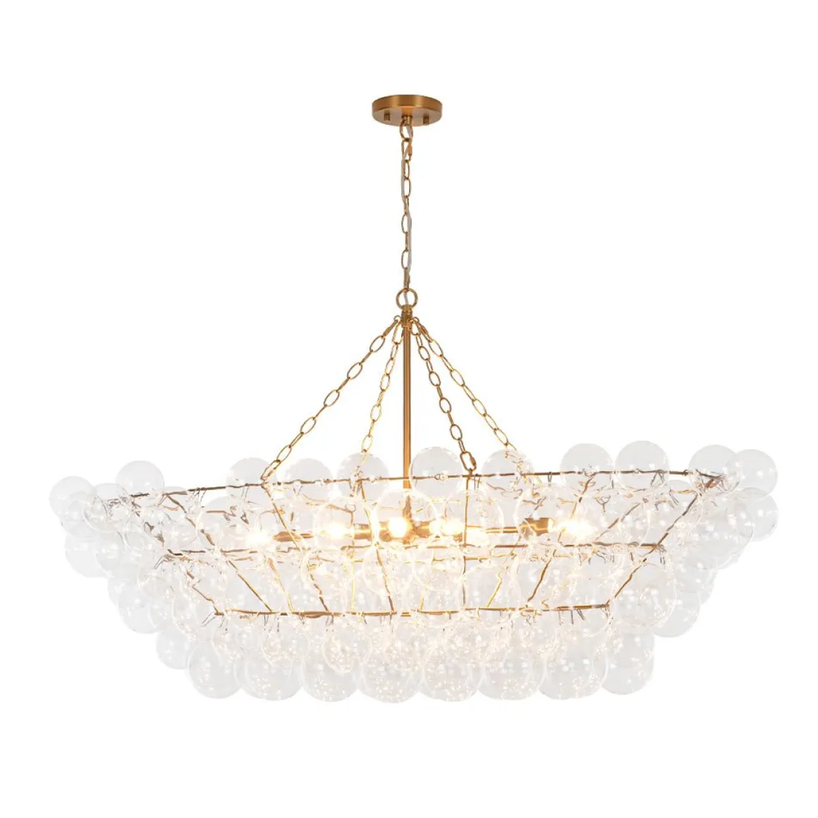 Glam 8-Light Tiered Clear Glass Bubble Island Chandelier