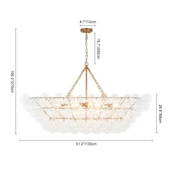 Glam 8-Light Tiered Clear Glass Bubble Island Chandelier